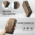 thumbnail image 5 of Dteck 2 in 1 Detachable for Samsung Galaxy A56 5G Wallet Case with Card Holder, Shockproof Retro Premium Flip Leather Cover Magnetic Zipper Pocket Phone Cases, Darkbrown, 5 of 5