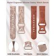 thumbnail image 5 of Wearlizer Floral Engraved Silicone Bands Compatible with Samsung Galaxy Watch, 2 Packs, 5 of 7