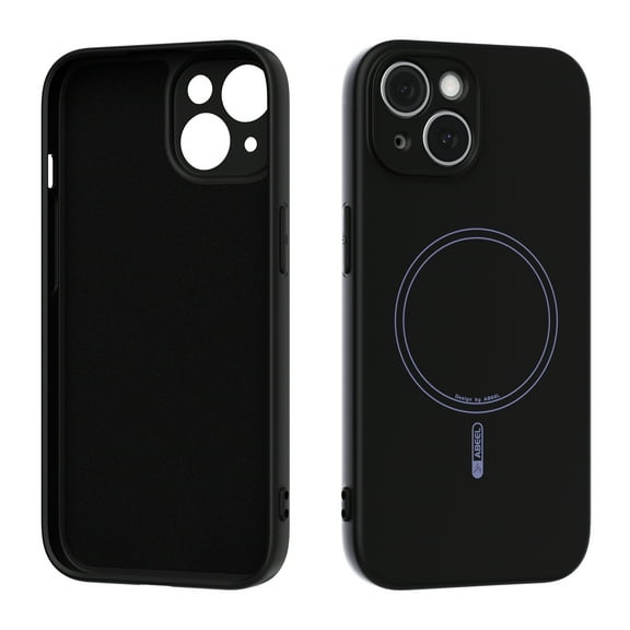 TECH CIRCLE For iPhone 14 Flexible Rubber Protective Case Anti-Scratch Dust/Dirt Proof Magnetic Shock-Absorbent Anti-Fingerprint Wireless Charging TPU Non-Slip Basic Cover,Black