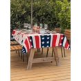 thumbnail image 3 of Outdoor Tablecloth with Umbrella Hole for Patio/Picnic/Party/Camping, Patriotic USA Flag Waterproof Table Cloth Rectangle Table Cover Washable, Memorial Day Ribbon Bow 4th of July (54"x 80"), 3 of 9