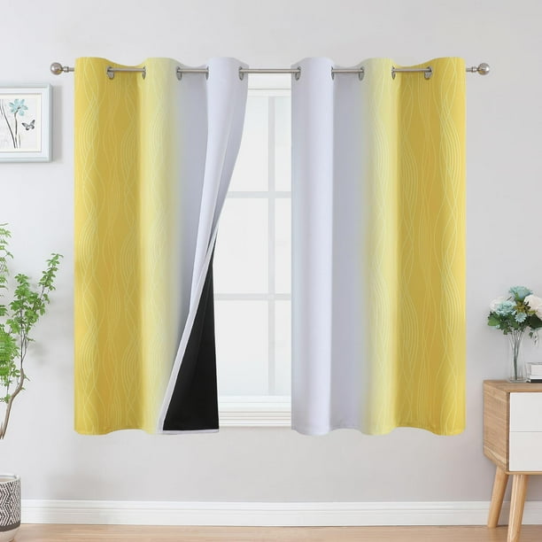 Cortina Estelar Textiler (107 x 114 cm), color degradado, opaca, amarillo y gris