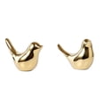 thumbnail image 2 of 2PCS House Figurines Modern Ceramic Bird Statues Animal Sculpture Home Decoration, L & XL,2 x bird figurine,Golden, 2 of 7