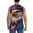 thumbnail image 4 of Lsque Surreal Bald Eagle Gentleman Print Men's Cotton Blend Sleeveless Muscle Shirts (S-3XL)- Moisture Wicking, Odor Protection, UPF 30+,Medium, 4 of 8