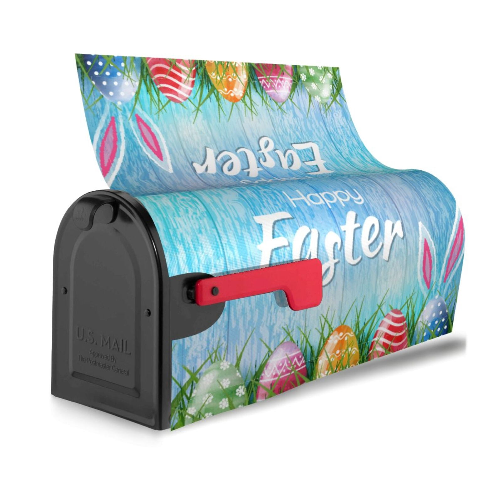 Xecao Happy Easter for Mailbox Cover with Magnetic Strips, Waterproof and Sunscreen, Adds a Decorative Touch to Your Garden Yard.