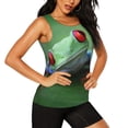 thumbnail image 2 of Gukieu Red-Eyed Tree Frog-1 Print Women's Quick-drying Fitness Vest, Round Neck Sleeveless Fitness T-shirt, Suitable for Yoga, Sports-Large, 2 of 7