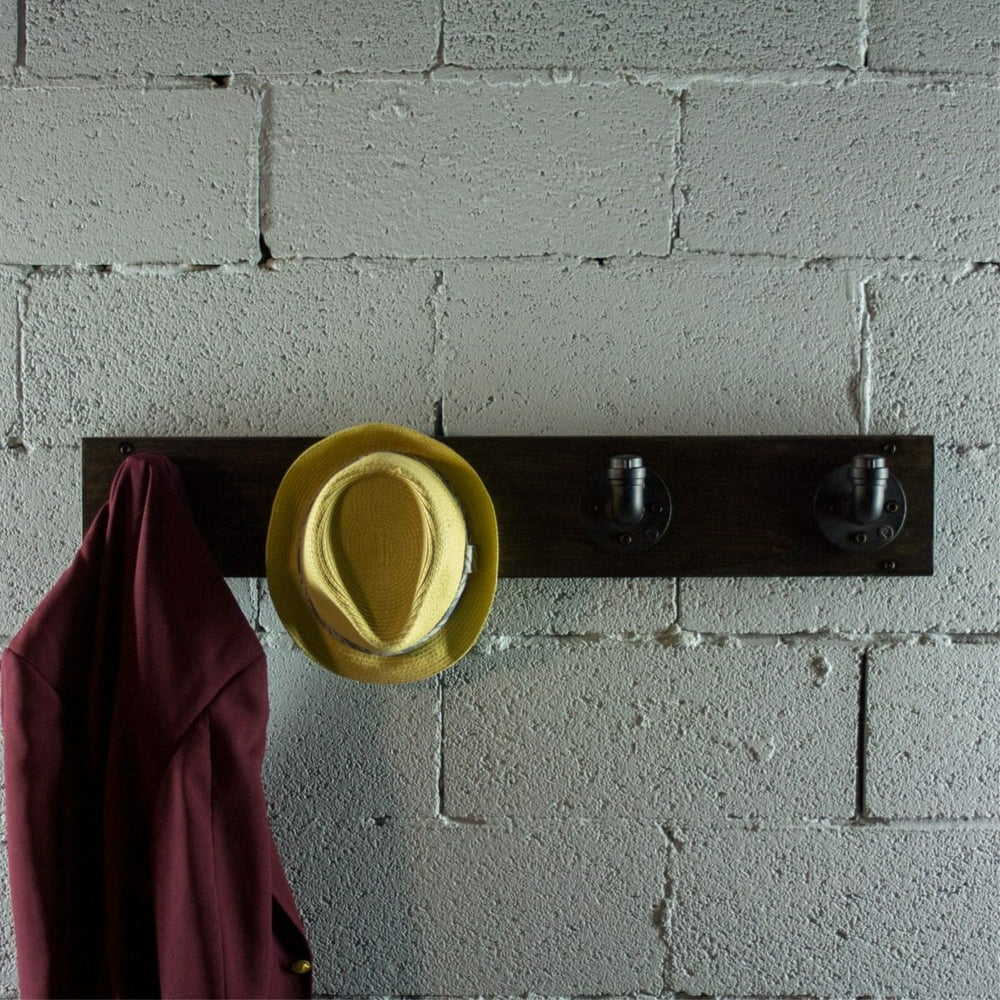 San Antonio Industrial Wall Mounted Entryway Hat Coat Rack 4 Hooks