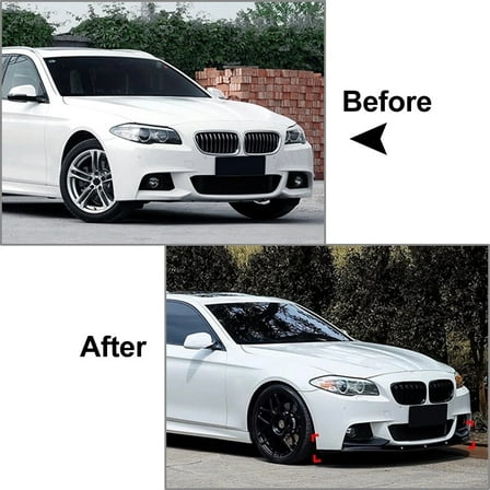 ZS for BMW 5 Series F10 M Sport 2011-2016 Front Bumper Spoiler Lip Set Gloss Black