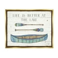 thumbnail image 3 of Stupell Industries Life Better At Lake Rustic Canoe Ores Grain Pattern Graphic Art Metallic Gold Floating Framed Canvas Print Wall Art, Design by Daphne Brissonnet, 3 of 5