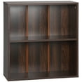 thumbnail image 1 of HOMCOM Wood Small Bookshelf 2 Tier Storage Rack Chest Unit Home Office Furniture Walnut, 1 of 10