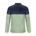 thumbnail image 4 of Fnnxeal Mens Polo Shirts Zipper Striped Collared Fall Winter Casual Long Sleeve Green Polo Shirts for Men Size L, 4 of 5