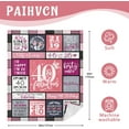 thumbnail image 6 of 40th Birthday Gifts Women, 40 Year Old Birthday Gifts for Women, Forty Bday Gift 1985 40th Bday Decorations Woman, 40 Yr Old Birthday Gift Blanket, 6 of 7