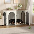 thumbnail image 5 of Hzuaneri Dog Crate Furniture, 46.5'' Wooden Indoor Dog Kennel with Multi‑Door & Anti‑Chew Iron Pipes for Medium‑Large Dogs, White Brown, 5 of 9