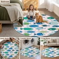 thumbnail image 5 of Pink Fishes Round Area Rug 3Ft Washable Small Circle Rugs for Kitchen Entryway, Cartoon Coastal Ocean Fish Striped Non-Slip Carpet Floor Mats Indoor Outdoor Carpet Runner Aesthetic Home Decor, 5 of 8