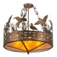 thumbnail image 6 of Meyda Tiffany 160003 Ducks In Flight 4 Light 24" Wide Semi-Flush Drum Ceiling Fixture -, 6 of 7