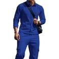 thumbnail image 7 of Zenithor Men's 2 Piece Outfits Winter Warm Long Sleeve Button-Up Shirts and Elastic Waist Cargo Pants Set for Commute Casual S-3XL, 7 of 7