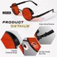 thumbnail image 3 of Gafas de sol retro redondas polarizadas estilo steampunk de aleación de metal para mujeres y hombres MTS2, 3 of 4