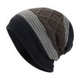 thumbnail image 2 of Beanie Hats for Men Women Knit Winter Fall Warm Skull Stocking Caps for Guys Striped Snow Hat Heated Cuffed Beanie for Gifts,Navy 1,One Size, 2 of 5