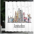 thumbnail image 4 of Ambesonne Amsterdam Shower Curtain, Netherlands Cityscape, 69"Wx70"L, White and Multicolor, 4 of 5