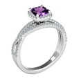 thumbnail image 3 of Mauli Jewels Rings for Women 0.90 Carat Diamond and Cushion Shaped Amethyst Ring 4-prong 10K White Gold, 3 of 7
