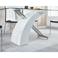 thumbnail image 3 of DreamBuck Stylish Dining Room Table, Luxury Glass Top Dining Table, Modern Design For Your House, White, 3 of 6