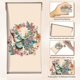 thumbnail image 3 of Estuche para 2 gafas, suave, portátil, de piel sintética, con cierre a presión, con diseño de flores y mariposas, y paño de limpieza., 3 of 9