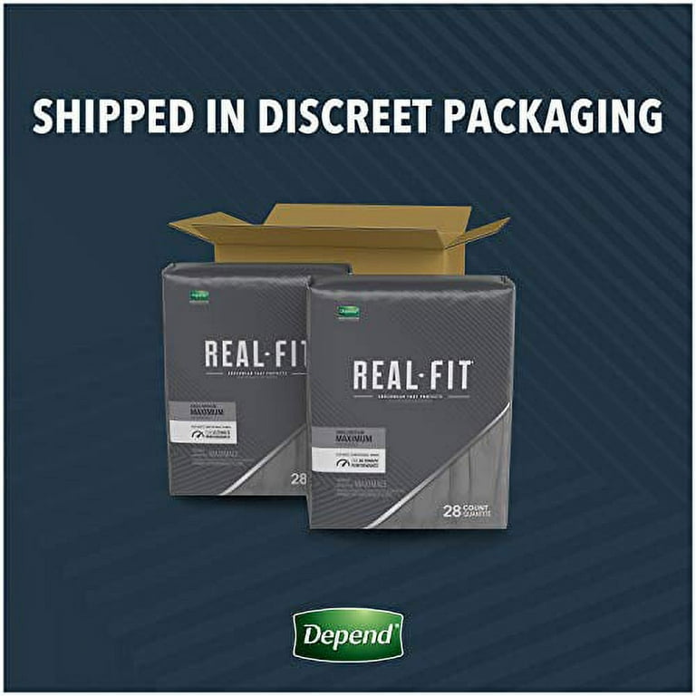 Depend Real Fit Incontinence Underwear for Men, Maximum Absorbency,  Disposable, Small/Medium, Grey, 56 Count (Packaging May Vary)