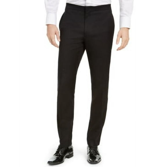 Alfani Mens Slim fit Tuxedo Dress Pants 32 / 34 Black Solid Stretch