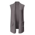 thumbnail image 4 of BODOAO Sleeveless Long Cardigans for Women Summer Vest Open Front Lightweight Cardigan Dressy Blazer Women Solid Print V Neck Coat Open Front Cardigan Sleeveless Loose Outwear with Pockets Grey Xxl, 4 of 4