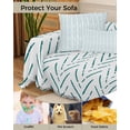 thumbnail image 4 of Turquoise Striped Sofa Couch Covers for Dogs,Washable Sofa Throw Cover Single Slipcovers for Armchair with Tassel,White Geometric Minimalist Boho Striped Couch Protector Towel Blanket Medium 71x91, 4 of 8