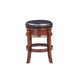 thumbnail image 2 of Benjara Sabi 24" Swivel Counter Stool- Solid Wood- Faux Leather- Brown- Black, 2 of 6