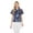 Christmas Santa in Hawaii Navy, variant on Women's Hawaiian Lady Aloha Shirt in Christmas Santa in Hawaii Navy M