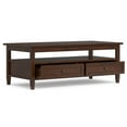 thumbnail image 2 of Simpli Home Warm Shaker Solid Wood 48 inch Wide Transitional Coffee Table in Russet Brown, 2 of 11