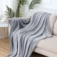 thumbnail image 1 of Zhuge Manta de lana para cama grande gris 300GSM manta de cama de lujo antiestática manta suave de felpa fibra ultrafina (90x78,74 pulgadas) - gris claro, 1 of 5