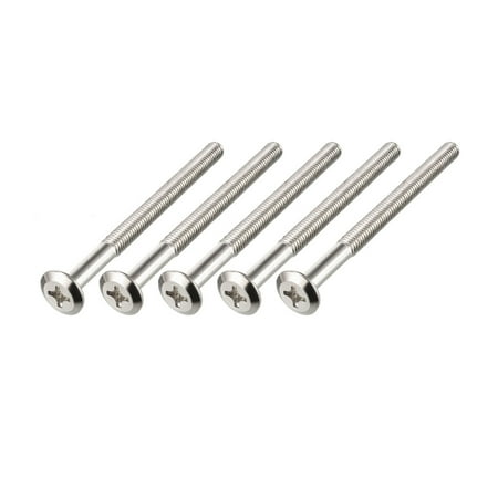 

Uxcell M6x80mm Phillips Head Screws Furniture Bolts Half Thread 5 Pack