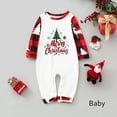 thumbnail image 2 of Odeerbi Christmas Pajamas for Family Holiday Long Sleeve Family Christmas Pajamas Matching Sets Infant Casual Printed Top with Bottom Outfits Home Wear Sleepwear Family Matching PJs Set Red, 2 of 5