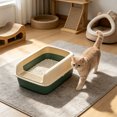 thumbnail image 5 of Open Top High Side Cat Litter Box, Semi-Enclosed Removable Pet Litter Tray, High-Sided Design Prevents Urine Leakage, Non-Stick, Easy to Clean, Indoor Cats Litter Pan, 5 of 6