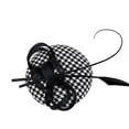 thumbnail image 1 of Flor Fascinator Cinta Rejilla Pinza De cabellero Boda Negro, 1 of 6
