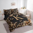 thumbnail image 2 of Catabedysis Brown Bows Monogram K 7-Piece Twin Bedding,Classic Fashion Leopard Print Bedding Comforter Set,Black Reversible For Girls, 2 of 7
