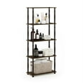 thumbnail image 2 of Furinno 23.6 W x 11.6 D x 57.4 H 5-Shelf Decorative Shelves, Columbia Walnut and Black, 2 of 5