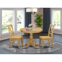 3 Piece Antique Kitchen Table Set - Oak