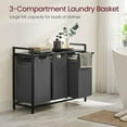 thumbnail image 5 of Laundry Hamper with shelf Laundry Sorter with 3 Pull-Out and Removable Bags for Bathroom Laundry Room Black and Gray, 5 of 6