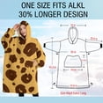 thumbnail image 4 of Oversized Wearable Blanket Hoodie,Yellow and Brown Of Leopard Print Sherpa Blanket Hoodie with Super Pockets,Super Warm Fuzzy Pullover for Women & Men, 4 of 6