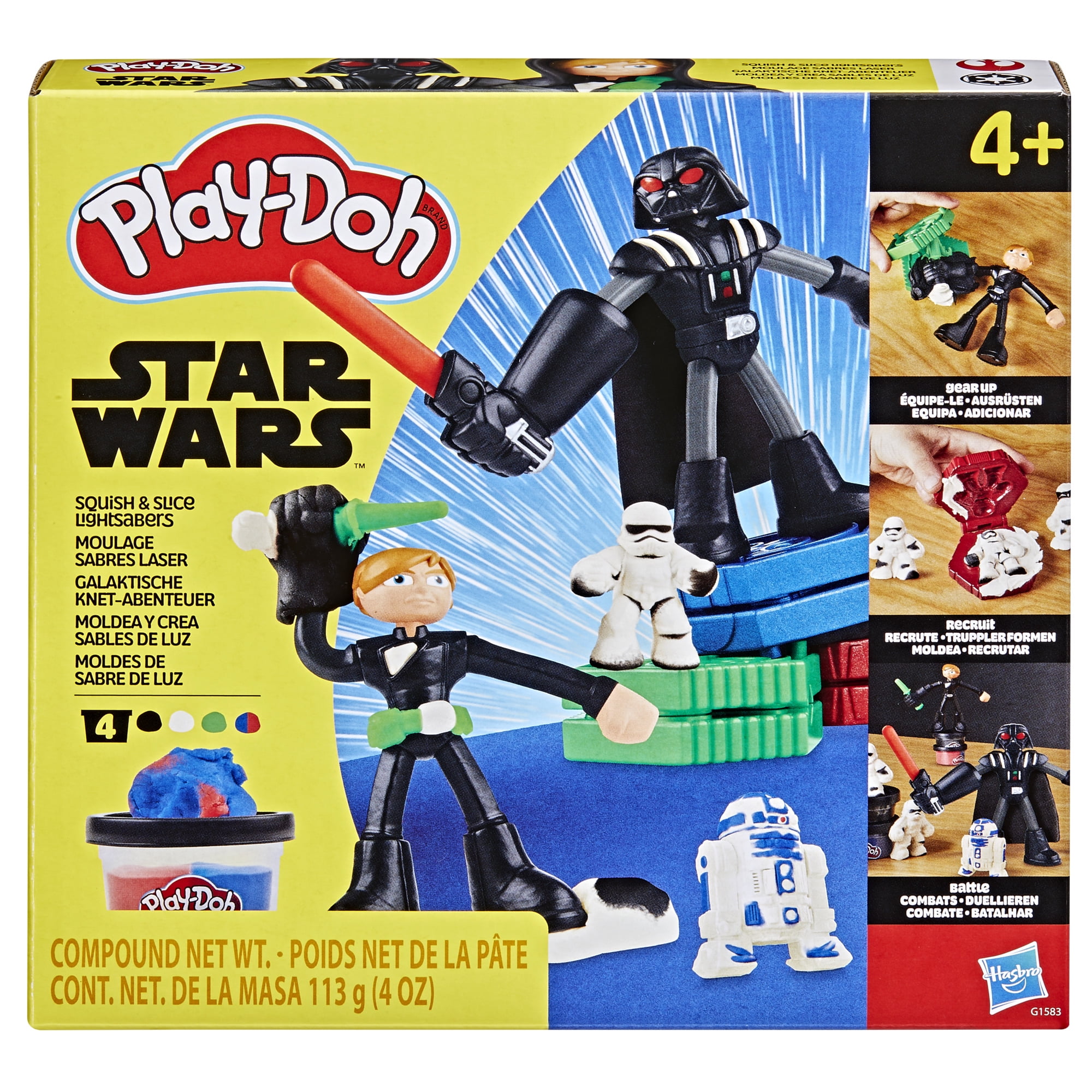 Play-Doh Star Wars Moulage sabre laser, coffret de pâte à modeler avec 2 figurines de 10 cm