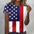 thumbnail image 2 of VerPetridure American Flag Stars Stripes Shirts for Women 4th of July Patriotic Shirt Cute Graphic Blouse USA Flag Tops Summer Tee, 2 of 5