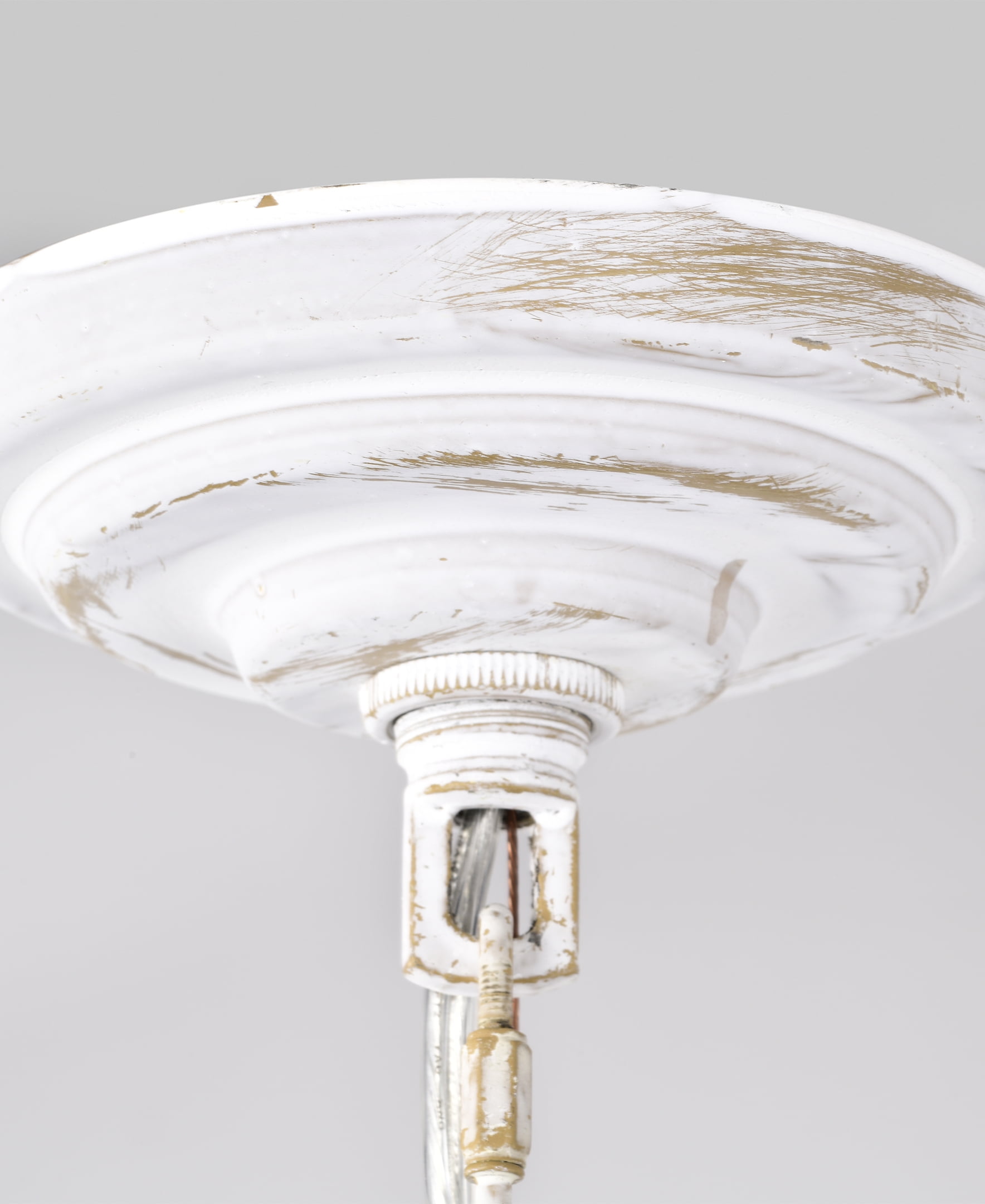 Samsa 16 in. 4-Light Indoor Weathered White and Matte Gold Finish Chandelier with Light Kit