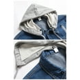 thumbnail image 5 of LZLER Mens Hooded Jean Jacket Classic Distressed Denim Jacket, 5 of 6