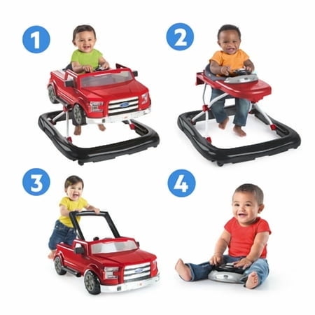 Bright Starts Ford F-150 Ways to Play 4-in-1 Baby Activity Push Walker - Red
