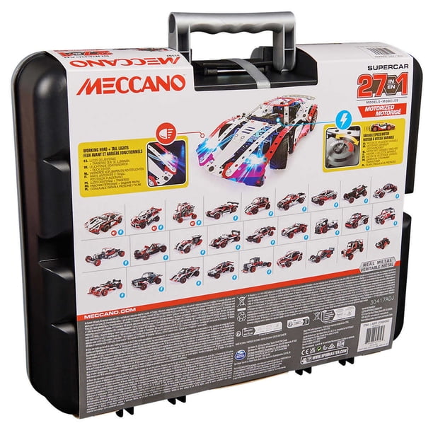Meccano, 27-in-1 Motorized Supercar STEM Model Building Kit