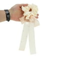thumbnail image 2 of Unique Bargains 1 Pc Scrunchie Fashion Mesh Ribbon Pearl Hair Elastics Beige, 2 of 5