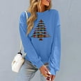 thumbnail image 5 of YUGYXL Christmas Sweatshirt Women Vintage Xmas Tree Print Shirt Plus Size Ugly Christmas Pullover Sweater Blue XXXL, 5 of 6